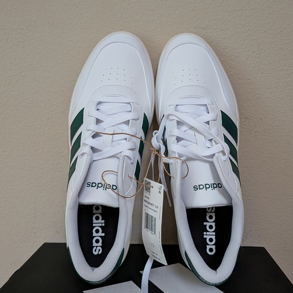 New Adidas Men's Breaknet 3.0 Sneakers Shoes White Green Size 13 - Picture 3 of 5